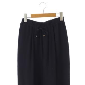 Drawer 24年 シルクジョーゼットドローストパンツ 34 ネイビー