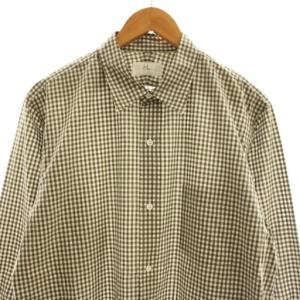 HERILL Suvin Reguler collar Shirtsレギュラーカラーチェックシャツ 2 カーキ 白 /CX