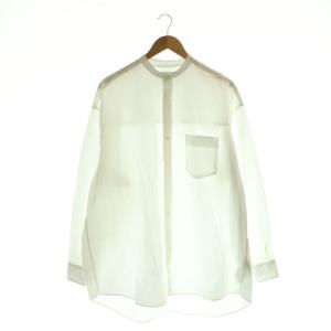 Broad L/S Oversized Band Collar Shirtバンドカラーシャツ 前開き 1