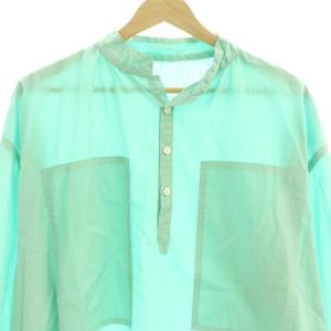 Porter Classic STAND COLLAR LONG SMOCK SHIRTシャツ 2 ミントグリーン /CX OS AD