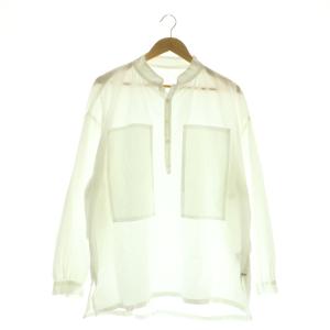 STAND COLLAR LONG SMOCK SHIRTシャツ 2 白 /CX OS AD