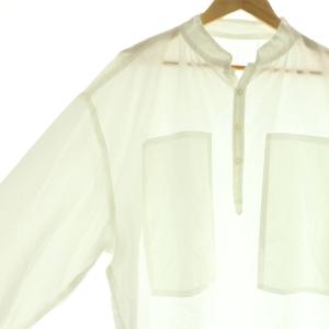 Porter Classic STAND COLLAR LONG SMOCK SHIRTシャツ 2 白 /CX OS AD