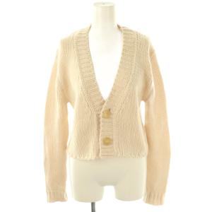 ウールカシミヤ ビッグボタンカーディガン ニット クロップド F アイボリー /CX OS