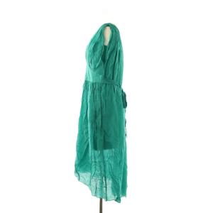 MYLAN シルク混コットンギャザーノースリーブワンピース F エメラルドグリーン /DO OS