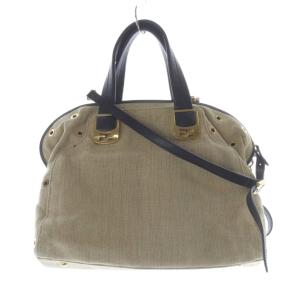 FENDI キャンバス カメレオン 2way ハンドバッグ ベージュ ブラック