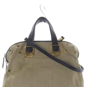 FENDI キャンバス カメレオン 2way ハンドバッグ ベージュ ブラック