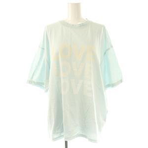 24SS ロンハーマン別注 LOVE LOVE LOVE Tee Tシャツ カットソー ロゴ XS ライトブルー