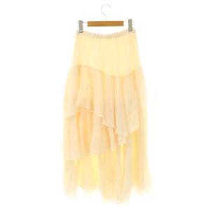 SNIDEL 24AW ボリュームティアードスカート プリーツ フレア 0 アイボリー /CX OS