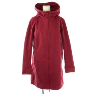 ロゴ フード コート スプリング ロング 赤 レッド /AT OS