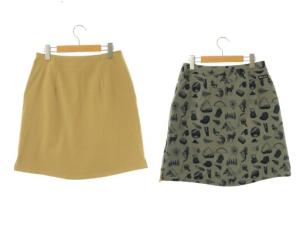 MARMOT リバーシブル ラップスカート フレア ひざ丈 M 茶 ブラウン グレー /AT OS