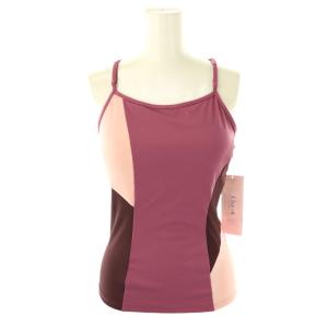 アシンメトリーコンビトップス キャミソール カットソー M パープルピンク ピンク ブラウン /DO OS