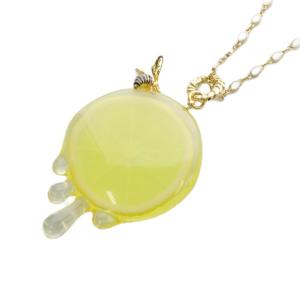Q-POT ハチ ト ミツ ト レモン ネックレス ペンダント ゴールド色 黄色 イエロー /SR