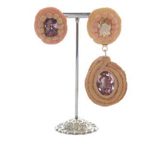 ジュエルクッキー ピアス 2個セット ピンクベージュ /SR