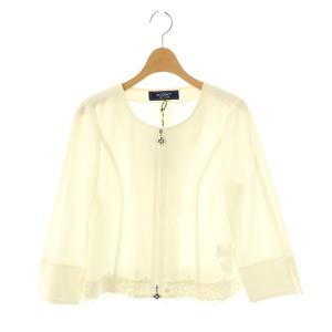 裾レース ジップジャケット ノーカラー 38 白 /CX OS