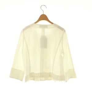 M'S GRACY 裾レース ジップジャケット ノーカラー 38 白 /CX OS