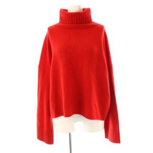 24AW Neo Cropped タートルネックプルオーバーニット セーター 長袖 カシミヤ混 レッド