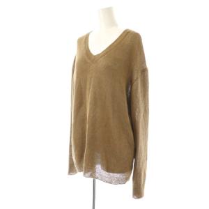 Deuxieme Classe 25SS Fascinating ニット セーター 長袖 リネン ブラウンベージュ /DO OS