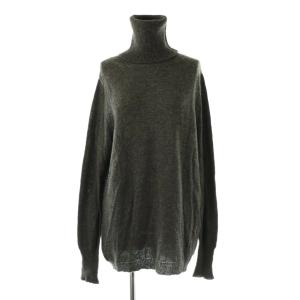 カシミヤ シルク混 タートルネックニット セーター グレー /ES OS SH