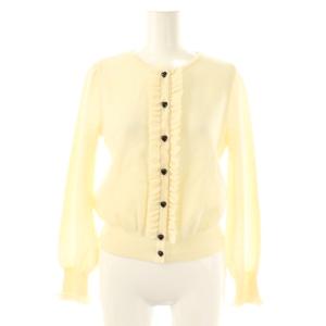 ハートボタン カーディガン ニット フリル 38 アイボリー /DF OS SH