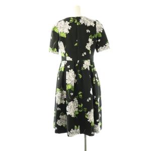 M'S GRACY 24年 ブーケ柄ジャガードドレス ワンピース 38 ブラック グリーン ホワイト