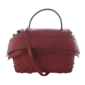 ウェーブバッグ レザー レッド