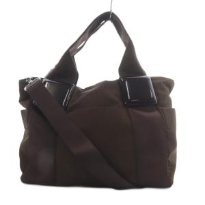 トートバッグ ショルダーバッグ 2way 斜め掛け ナイロン ブラウン /YO10