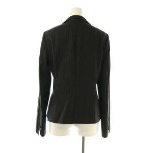 23区 ジャケットスカート ストライプスーツセットアップ テーラード 膝丈 40 42 ブラック /HK OS