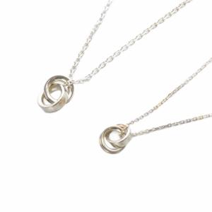 SILVER ダブルループ ペアネックレス ペンダント シルバー /SR
