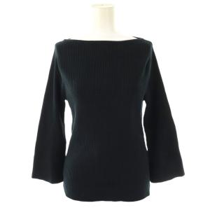 SLIT RIB KNIT PULLOVER ニット カットソー ボートネック ネイビー /DO OS