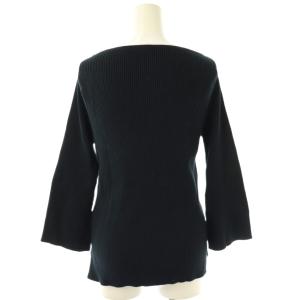 Deuxieme Classe SLIT RIB KNIT PULLOVER ニット カットソー ボートネック ネイビー /DO OS