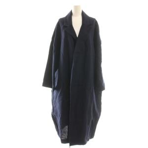 リネンコート アウター ロング チェスター ネイビー /DO OS