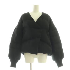 キルティングVネックダウンジャケット アウター 36 黒 /CX OS