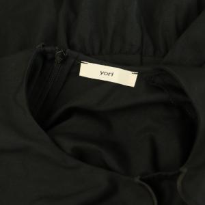 yori スカラップロングスリーブブラウス 長袖 プルオーバー F ブラック /MY OS