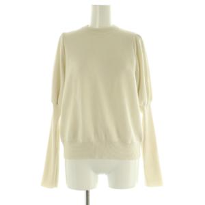 ウールパフスリーブニット セーター 長袖 クルーネック 36 オフホワイト /MY OS