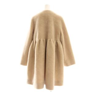 yori もふボアコート アウター ロング ノーカラー 36 ベージュ /DO OS