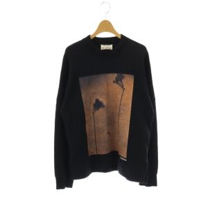 プリント スウェット トレーナー S 黒 ブラック /AT OS