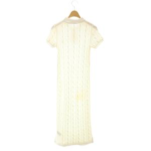 Polo by Ralph Lauren ケーブル編みニットワンピース ミモレ ロング 半袖 XXS 白 ホワイト /AT OS