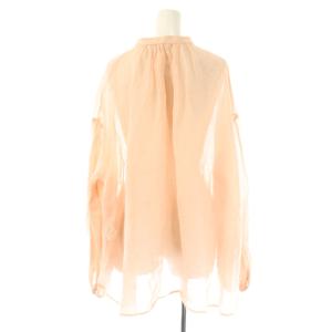 SLOBE IENA 25SS ラミースキッパーシャツ ブラウス シアー ギャザー リネン ピンク /CX OS