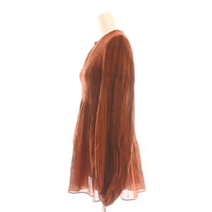 Mame Kurogouchi 23SS Stripe Shirring Jacquard Puff Sleeve Top
