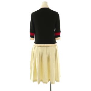 GUCCI シェリーライン フェイクパール ワンピース ブラック オフホワイト 467508