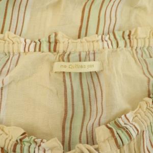 NE QUITTEZ PAS! COTTON VOILE STRIPE GATHER BLOUSE ギャザーブラウス 長袖 ストライプ