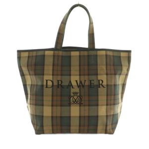 ノベルティ トートバッグ チェック ロゴ刺繍 ブラウン 茶色 /MI OS