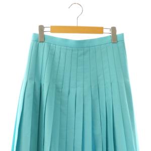 Drawer ウール シルク混 プリーツスカート 36 ターコイズブルー /ES OS