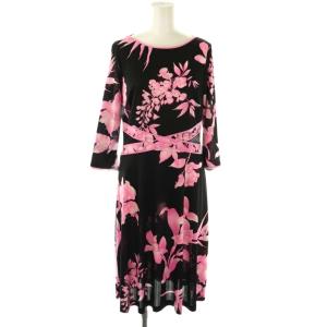 FASHION 花柄 ワンピース 38 ブラック ピンク