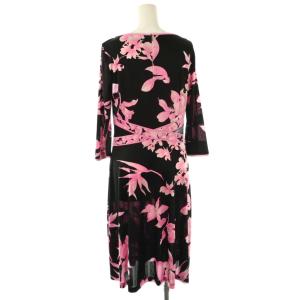 LEONARD FASHION 花柄 ワンピース 38 ブラック ピンク