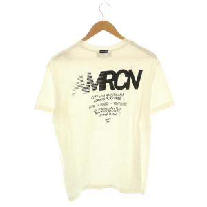 AMERICANA 25SS AMRCN バックプリントラフィー丸胴Tシャツ カットソー オフホワイト ブラック /DO OS