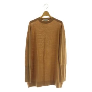 ウール サイドスリット チュニックニット セーター 長袖 クルーネック S ブラウン /MY OS
