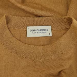 JOHN SMEDLEY ウール サイドスリット チュニックニット セーター 長袖 クルーネック S ブラウン /MY OS