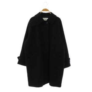 24AW ラムウールMIXシャルムバルカラーコート 38 ブラック