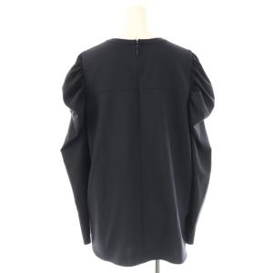 yori 24AW タックショルダーハンサムブラウス リボン 38 ネイビー /DF OS